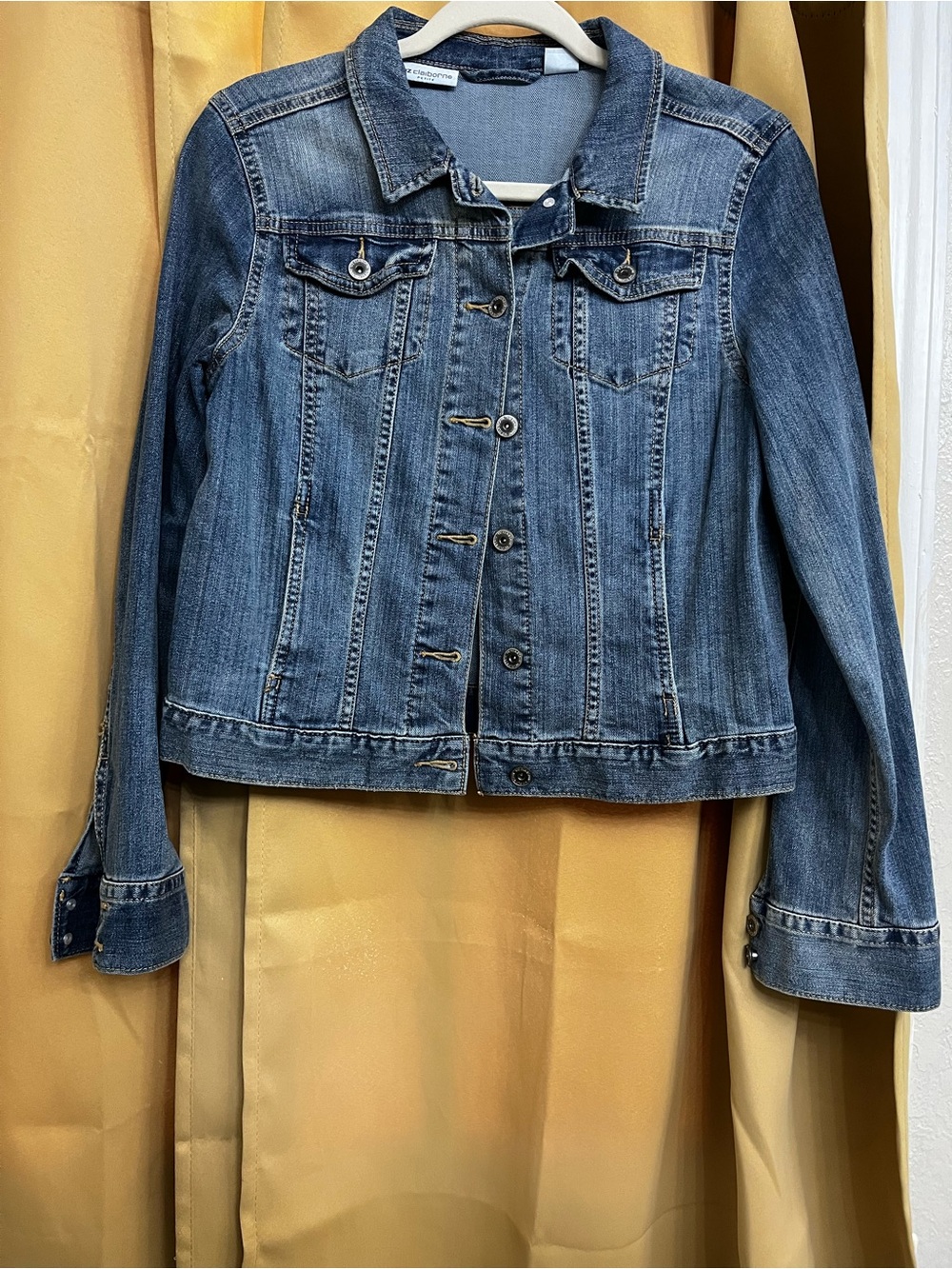 Liz Claiborne Medium Wash Denim Jacket - Blue